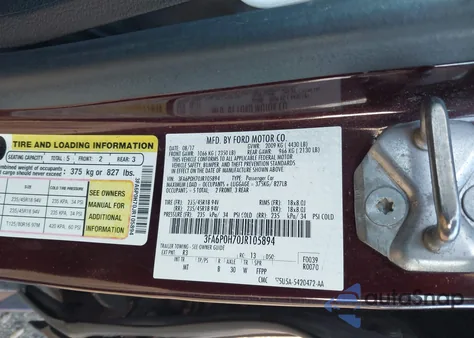 2018 Ford Fusion Se из США, поврежденный, VIN 3FA6P0H70JR105894